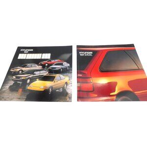 2 1991 Hyundai Vehicle Model Dealer Sales Brochure Booklet Excel